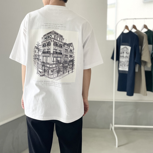 ♡美品♡マディソンブルー ポケット Tシャツ バックプリント バック刺繍プリント半袖Tシャツ(M ブルー): トップス｜Right-on