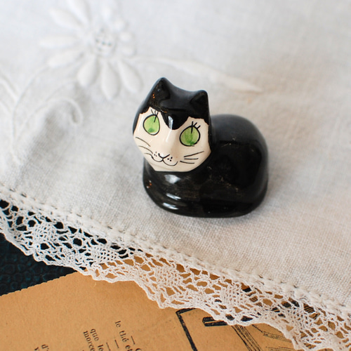 古い黒ネコの置き物 Philip Laureston イギリス フィリップロー