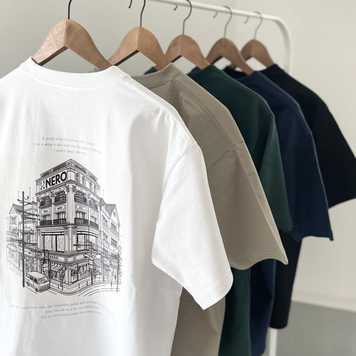 バックプリント【Casablanca】アベニーダ コットンTシャツ 23SS ユニセックス】春〜秋まで！厚手USAコットン バックプリントT