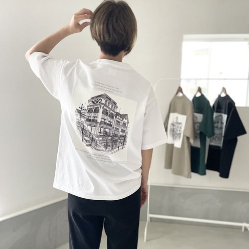 バックプリント【Casablanca】アベニーダ コットンTシャツ 23SS ユニセックス】春〜秋まで！厚手USAコットン バックプリントT