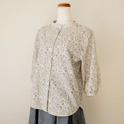 Botanical flower blouse アイボリー Ｍ～Ｌサイズ 7枚目の画像