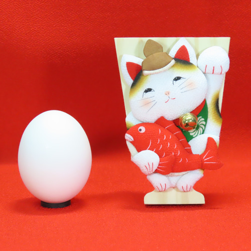 招き猫 手作りミニ押絵羽子板置物 【恵比寿Br.】 招き猫