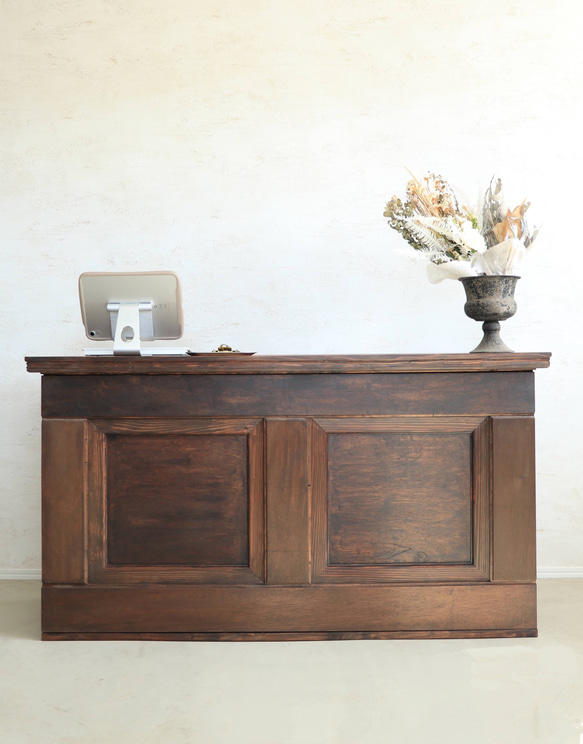 折畳みアンティークレジカウンター  折たたみテーブル プランツスタンド 水槽 商品ディスプレイ 店舗什器 マルシェ 2枚目の画像