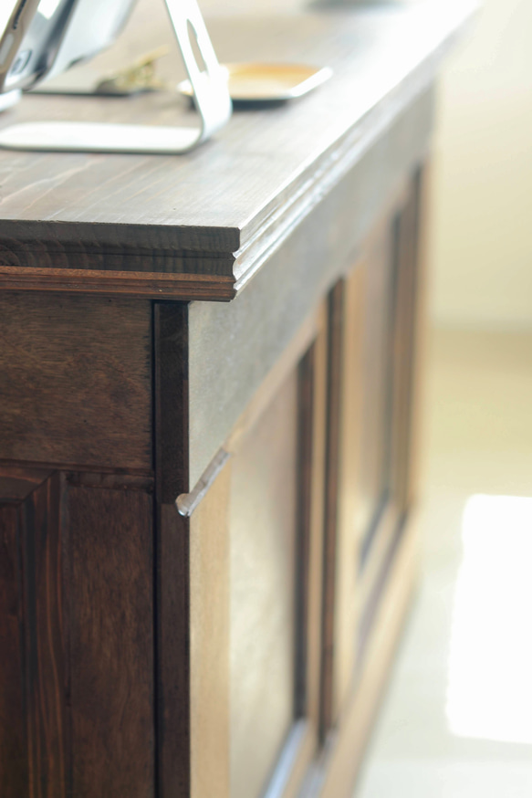 折畳みアンティークレジカウンター  折たたみテーブル プランツスタンド 水槽 商品ディスプレイ 店舗什器 マルシェ 5枚目の画像