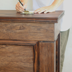 折畳みアンティークレジカウンター  折たたみテーブル プランツスタンド 水槽 商品ディスプレイ 店舗什器 マルシェ 4枚目の画像