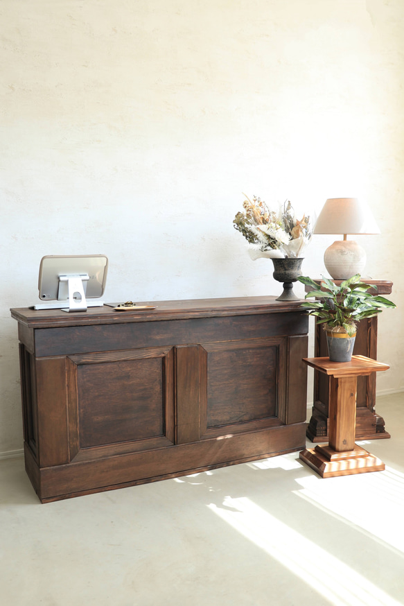 折畳みアンティークレジカウンター  折たたみテーブル プランツスタンド 水槽 商品ディスプレイ 店舗什器 マルシェ 13枚目の画像