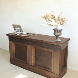 折畳みアンティークレジカウンター  折たたみテーブル プランツスタンド 水槽 商品ディスプレイ 店舗什器 マルシェ 9枚目の画像