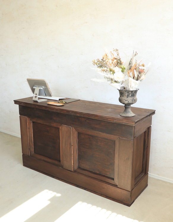 折畳みアンティークレジカウンター  折たたみテーブル プランツスタンド 水槽 商品ディスプレイ 店舗什器 マルシェ 9枚目の画像