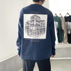 『2024新作』USAコットン バックプリント ロングスリーブTシャツ ユニセックス 5色展開 【グリーン】 13枚目の画像