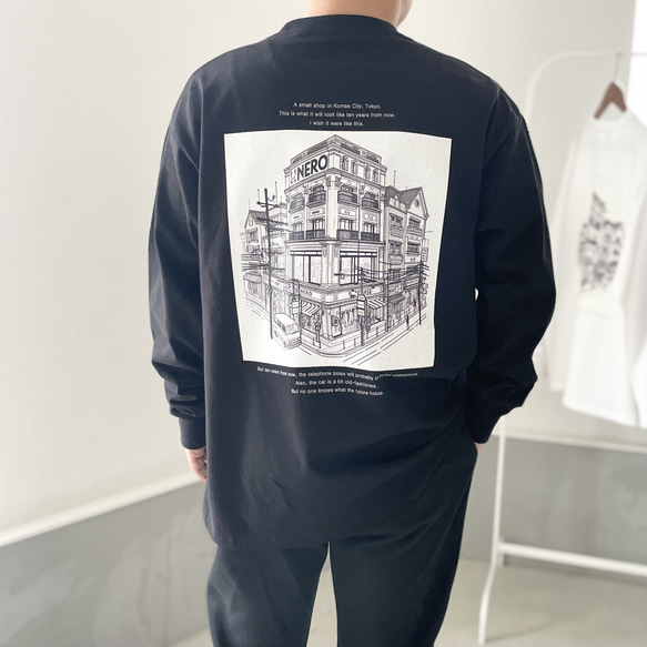 『2024新作』USAコットン バックプリント ロングスリーブTシャツ ユニセックス 5色展開 【グリーン】 19枚目の画像