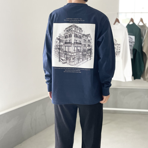 ユニセックス】秋〜春まで！USAコットン バックプリント ロング