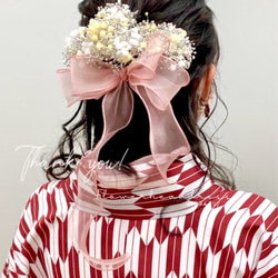 成人式　髪飾り　振袖　袴　♡キュートなヘッドドレス♡ かすみ草　ウェディング　結婚式　七五三　卒業式　お呼ばれ　 10枚目の画像