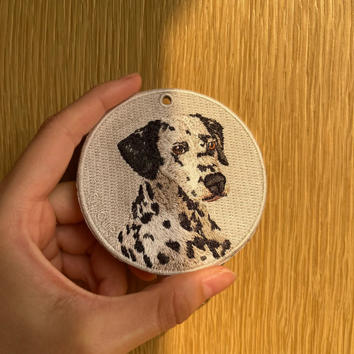 刺繍キーホルダー キーホルダー ダルメシアン ペット 鍵 お散歩