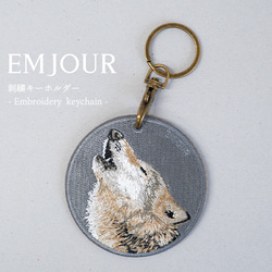 No.256　レジン ヘアゴム キーホルダー ピンバッジ オオカミ雪月の森 No.256 レジン ヘアゴム キーホルダー ピンバッジ オオカミ雪月の森