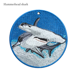 刺繍キーホルダー キーホルダー サメ シュモクザメ 母の日 ハンマーヘッド ハンマーシャーク 目印 ギフト or-208 5枚目の画像