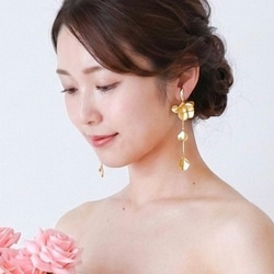 ☆受注制作☆ 1400点以上SOLD！ ボタニカルイヤーカフ(ゴールドカラー