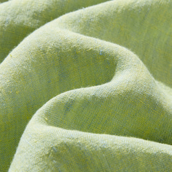 ニュアンスのある生地感が目を惹く　フランス製リネンプルオーダー　シャツブラウス 　少し淡い黄緑色　240404-2 12枚目の画像
