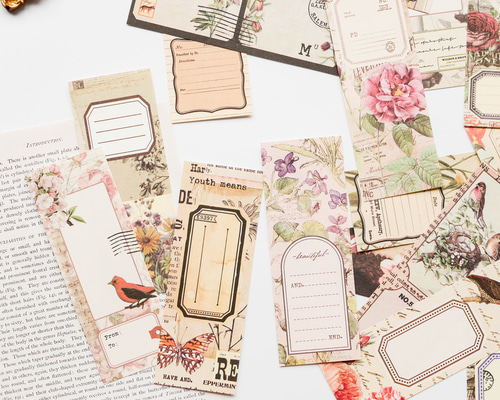 コラージュ風デザインペーパー 40枚 flower notes [AX411