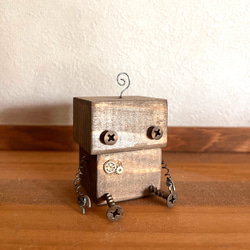 世界に一つだけのN ROBO/手作りロボット/木製ロボット/廃材/飾り/置物/インダストリアル/アンティーク/木工 1枚目の画像