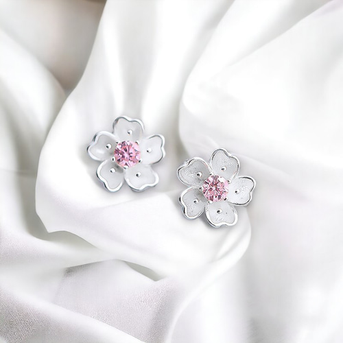 ピアス 18K レディース アレルギー対応 小さめ さくら 桜 サクラ ピアス 18K レディース アレルギー対応 小さめ さくら 桜 サクラ