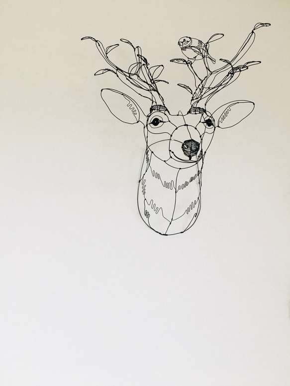 ワイヤーアート　ワイヤークラフト  鹿 tree 2枚目の画像