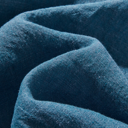 ニュアンスのある生地感が目を惹く　フランス製リネンプルオーダー　シャツブラウス　暗い青色　240404-4 12枚目の画像