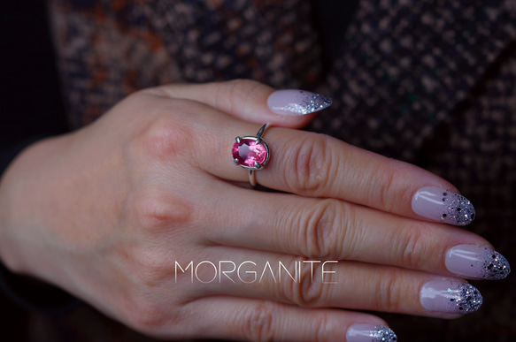 ☆ 新作 ☆『Morganite』☆の世界でひとつの天然石リングsilver925 2枚目の画像