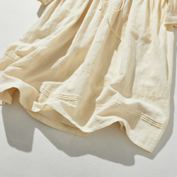 引人注目的蕾絲長裙，100% 亞麻，淺黃色 240325-2 第4張的照片