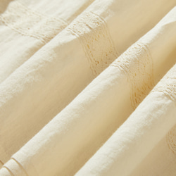 引人注目的蕾絲長裙，100% 亞麻，淺黃色，240325-2 第14張的照片