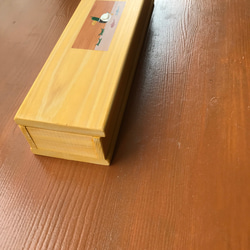 食卓に置ける箸箱　鴨と笹船　カトラリーケース　メガネ入れ　小物入れ　蓋付き木製　少人数用 8枚目の画像