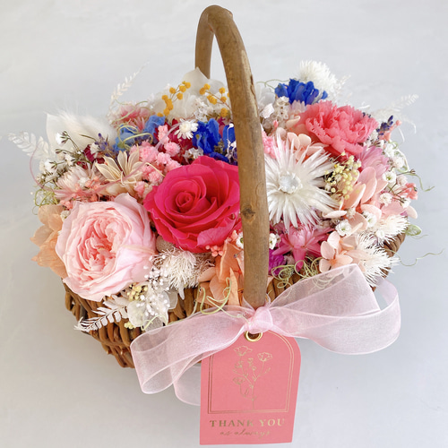 プリザーブドフラワー　花籠アレンジメント お供え プリザーブドフラワー 花籠アレンジメント お供え