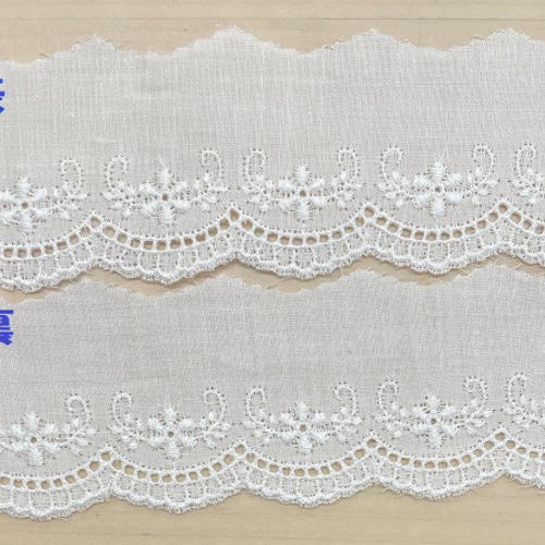 日本製】綿レース オフ白 約45mm巾 花柄【1m単位販売】 NO.2461 