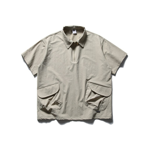 夏のレトロポロシャツメンズTシャツキャンプ風カジュアルゆったり半袖 W328 4枚目の画像