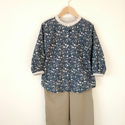 Botanical flower blouse ネイビー Ｍ～Ｌサイズ 9枚目の画像