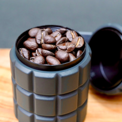 コーヒー豆 キャニスター缶 ブラック 珈琲 手榴弾 ハンドグレネード キャンプ 2枚目の画像