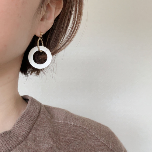 バッファローホーンピアス ◇エルメス◇バッファローホーン×GP