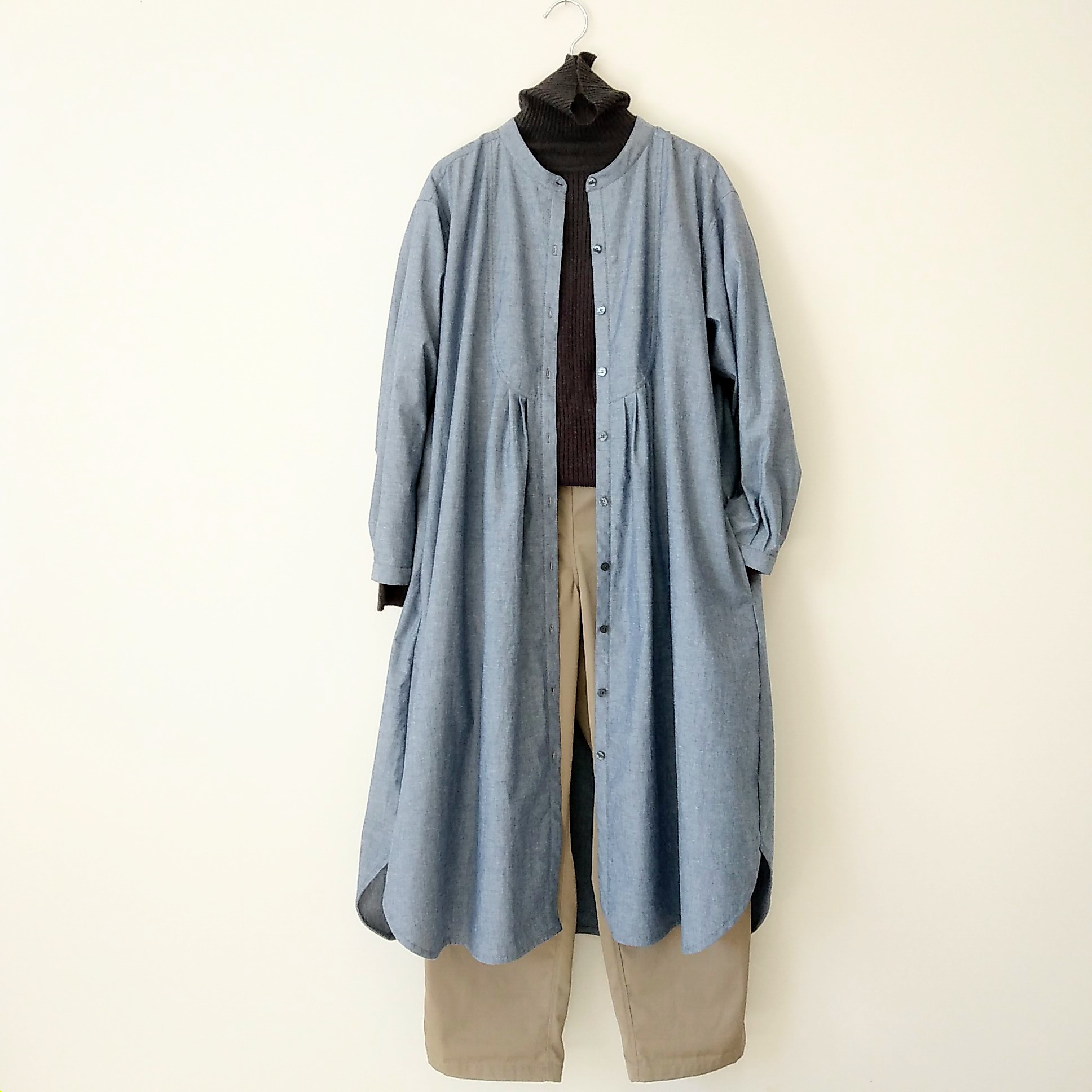 クラシックシャツワンピース  ダンガリーブルー Ｍ～Ｌサイズ 10,564円