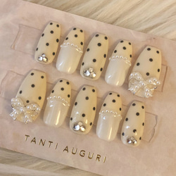 ♥ドット×パール ジェルネイルチップ♥ ネイルチップ（つけ爪） Yuri