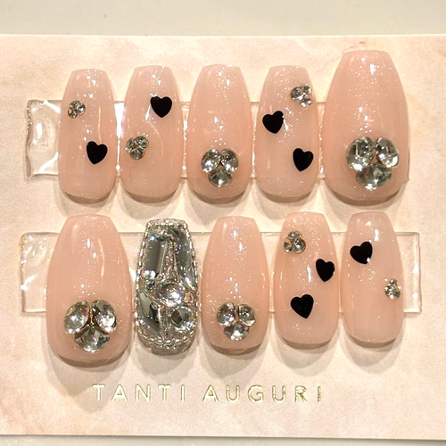 ♥ハート ダイヤ ジェルネイルチップ♥ ネイルチップ（つけ爪） Yuri