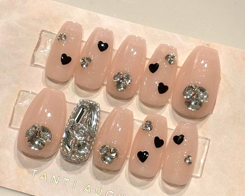♥ハート ダイヤ ジェルネイルチップ♥ ネイルチップ（つけ爪） Yuri