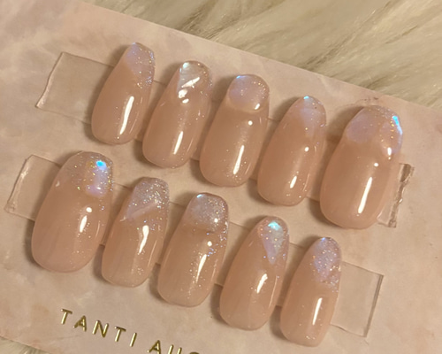 65))フレンチガーリー ストーンネイル ネイルチップ シンプル うるうる 4132a92d78ae4773a74d9f5a18760f