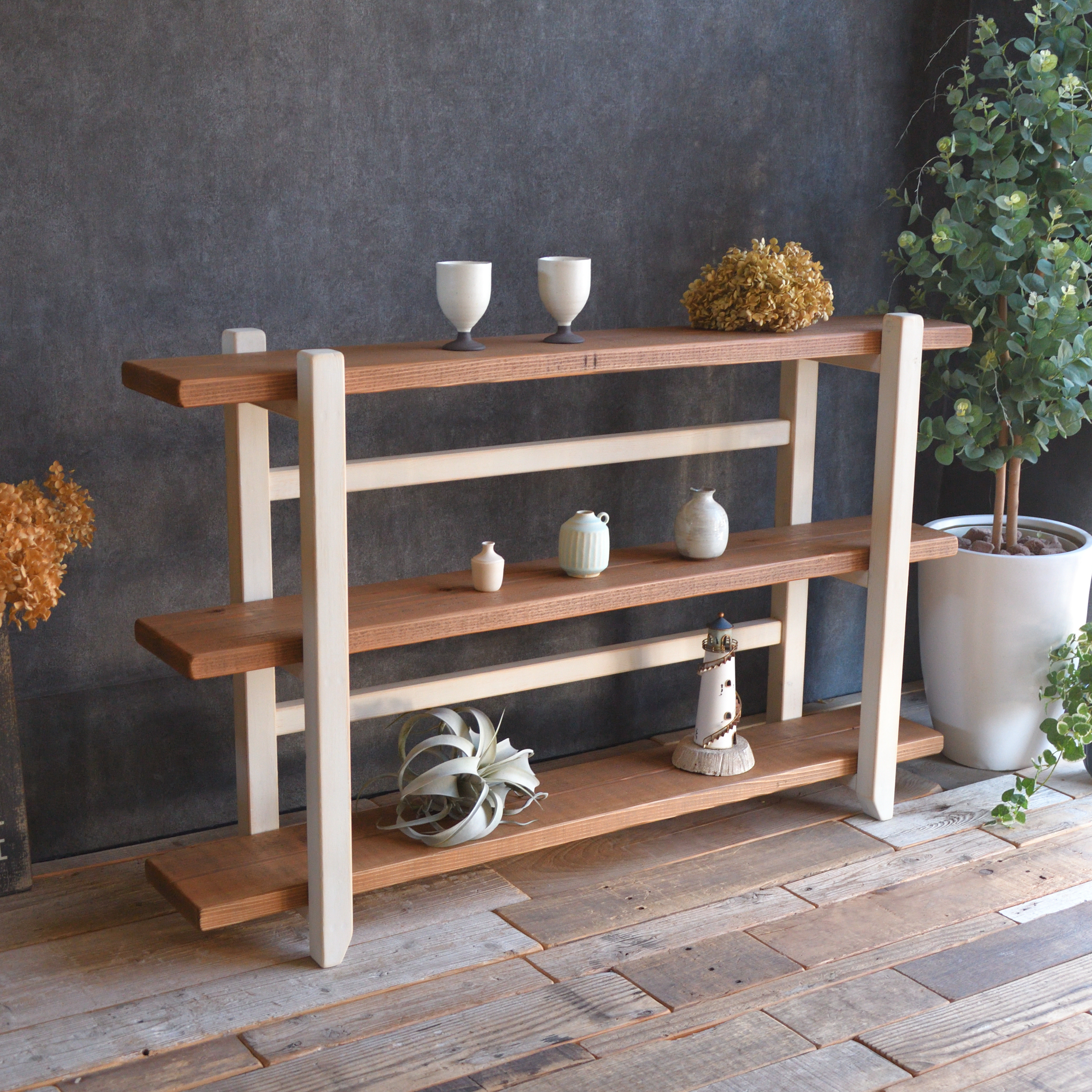 【地域限定無料配送】おしゃれなシェルフ　天然木棚　ナチュラル 【地域限定無料配送】おしゃれなシェルフ　天然木棚　ナチュラル