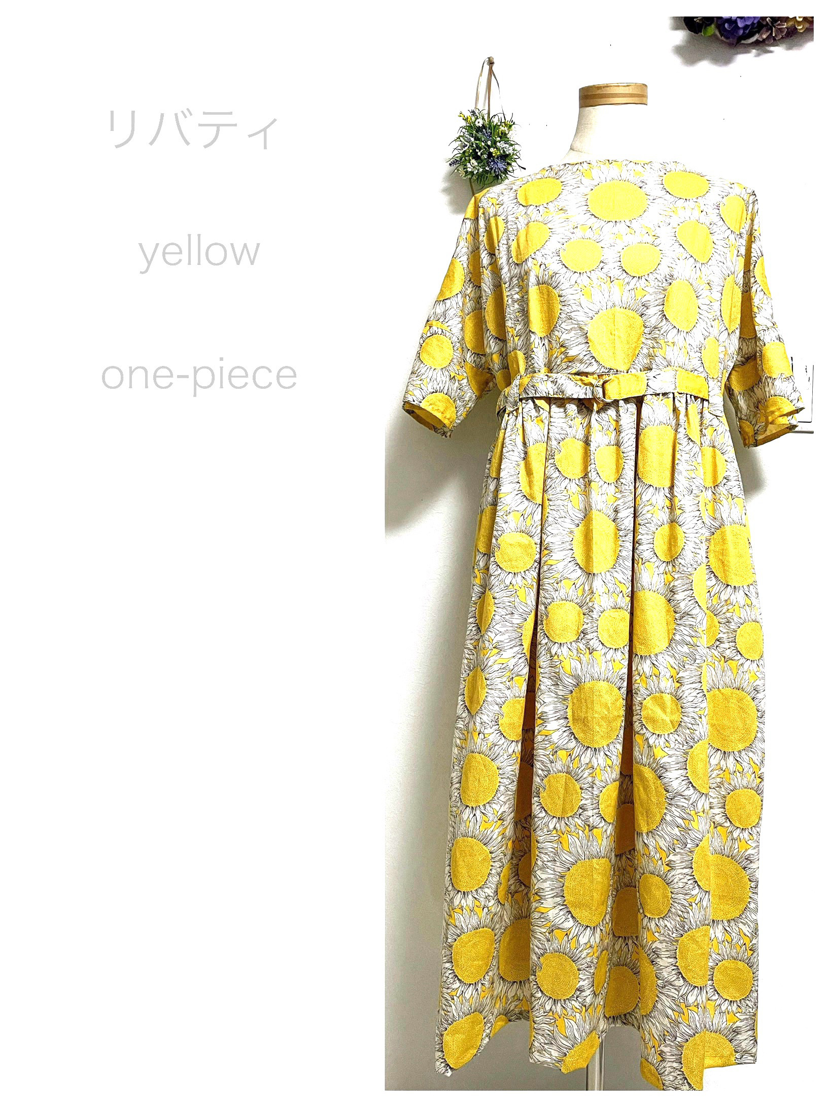 Liberty ‼︎ イタリア製2024新作　ワンピース　Yellow✖️ Hello Sunshine