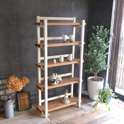 分厚い天然木の3段シェルフ 大型サイズ【完成品 現品限り】 棚