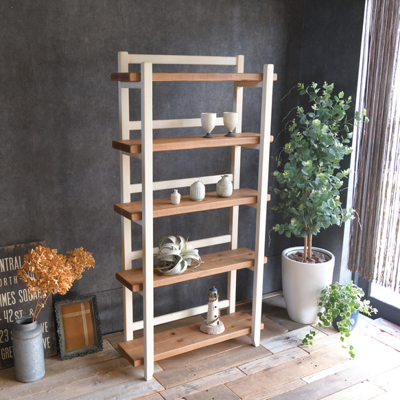 木製5段シェルフ サイドフック付き 楽天市場】スチールラック 5段 87×40cm 天然木 BRICK （ ラック