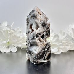 天然石　スファレライト（ブラックジャック）閃亜鉛鉱　ポイント　約80ｍｍ　原石　天然石インテリア・天然石置物として 1枚目の画像