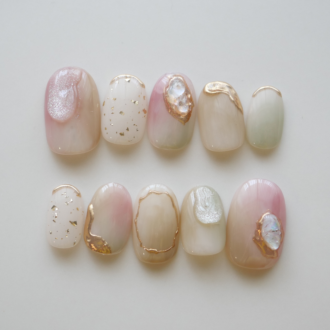 新品　ネイルチップ FASHION NAIL DTY-027 ネイルチップ オーバル ショート カラフル