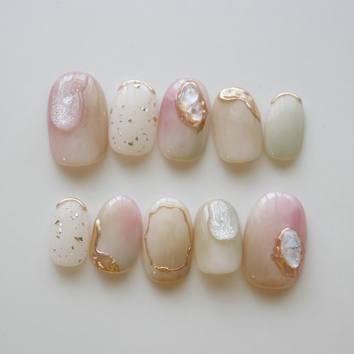 さくらニュアンスネイル◇ネイルチップ【haru-No.27】 ネイル