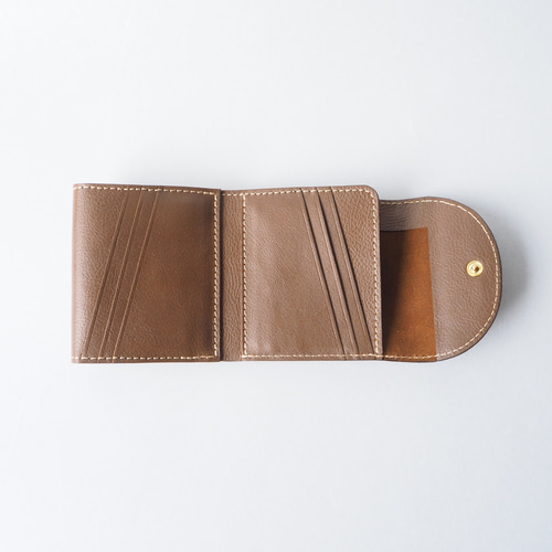 ダブルフラップ二つ折り財布〈トープ〉 二つ折り財布 mala ruka
