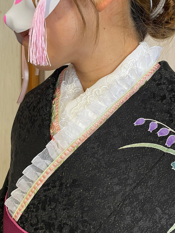 帯飾り、半襟、重ね襟 重ね襟 重ね襟♡30（送料無料）重ね襟 半襟 伊達えり フリル